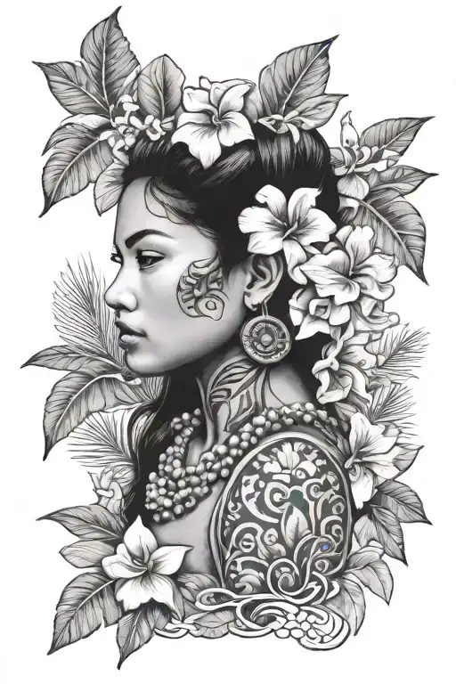 Hawaiian Girl Wearing