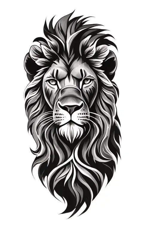 Lion Head Maori Tattoo Design