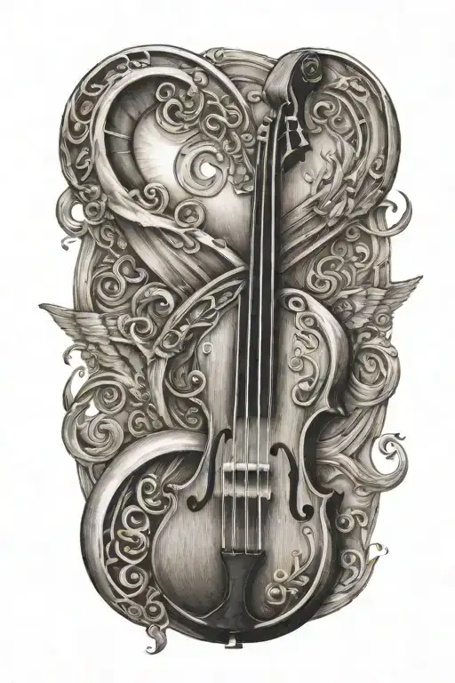 Treble Clef Holding A Dying Bass Clef With Sunbeams