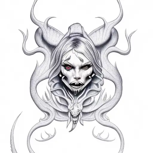 A Woman Demon Walking Away