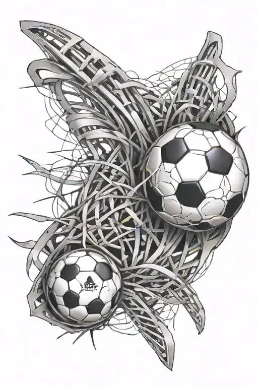 3D Soccer Ball And 3D Lines