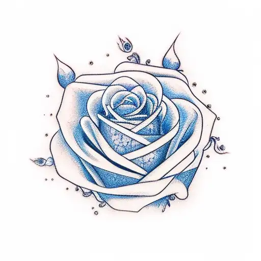The Elder Wand Spelling A Blue Rose Patronum
