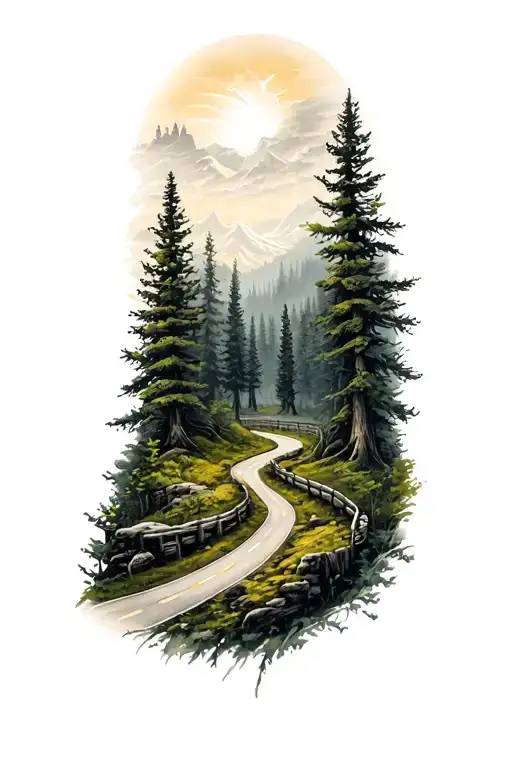 Forest And Road Winding