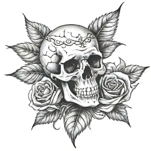 Skull Ball With Rose