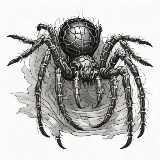 Black Spider With Long Legs In Motion