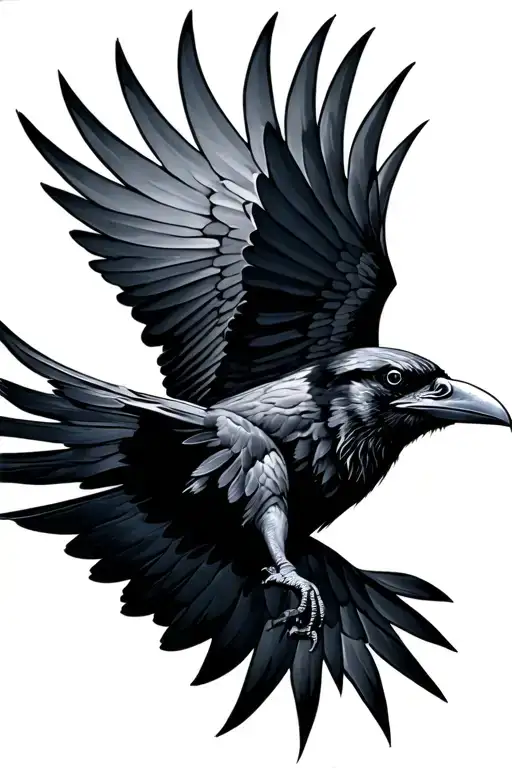 Raven Flying