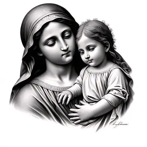 Head Of Mary Holding Child