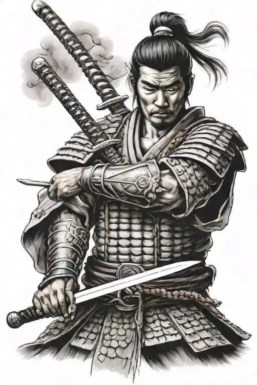 Samurai Warrior Holding Sword