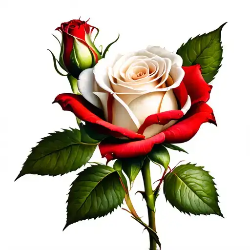 Red And White Rose