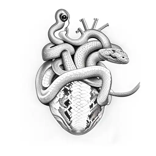 Snake Around Human Heart