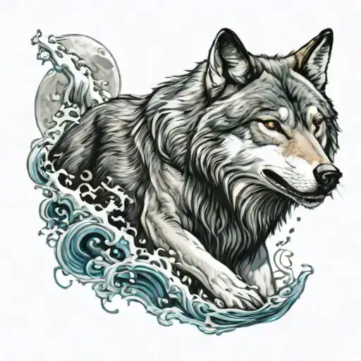 Afraid Of Dark Water With Wolf Howling