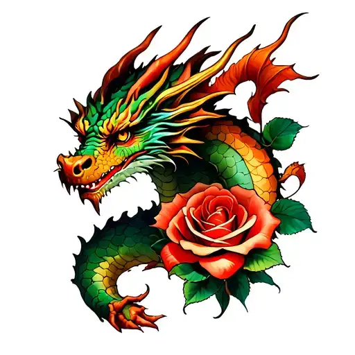Dragon And Rose Made