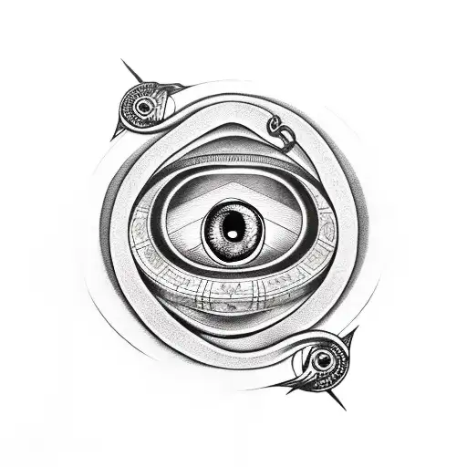 Snake With Eyes And Compass