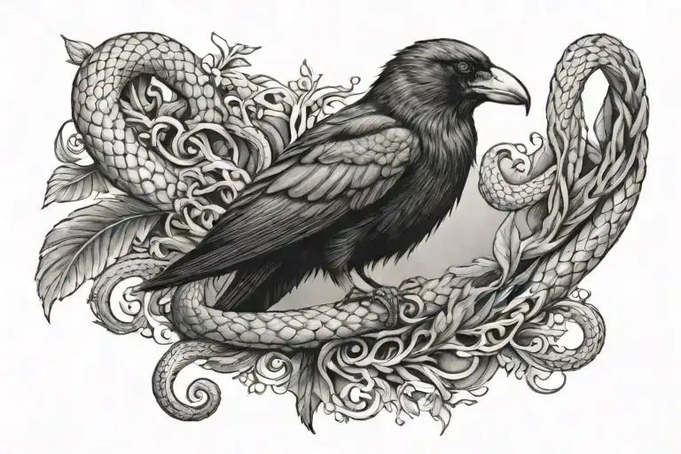 Crow And Snake Wrapped