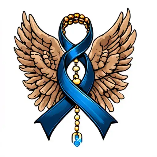 Prostate Cancer Symbol With Rosary Beads