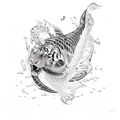 Koi Fish Fight With Tiger