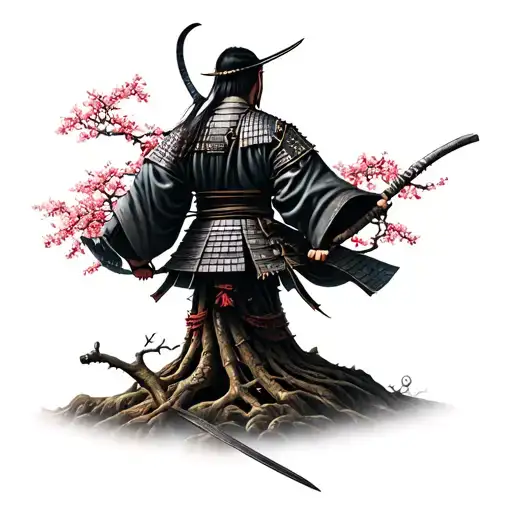 Samurai On A Cherry Tree