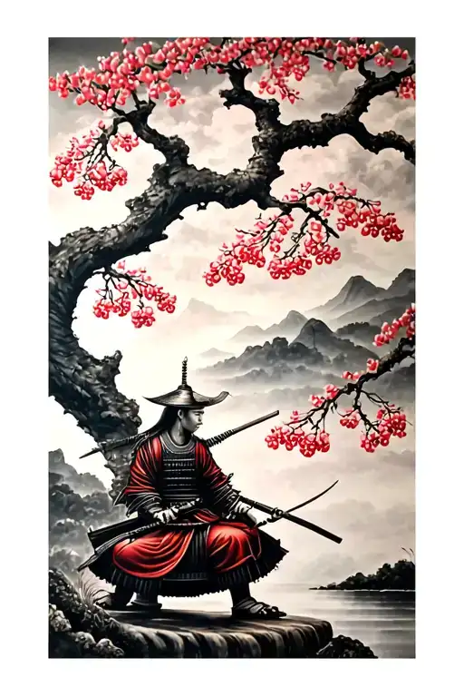 Samurai On A Cherry Tree