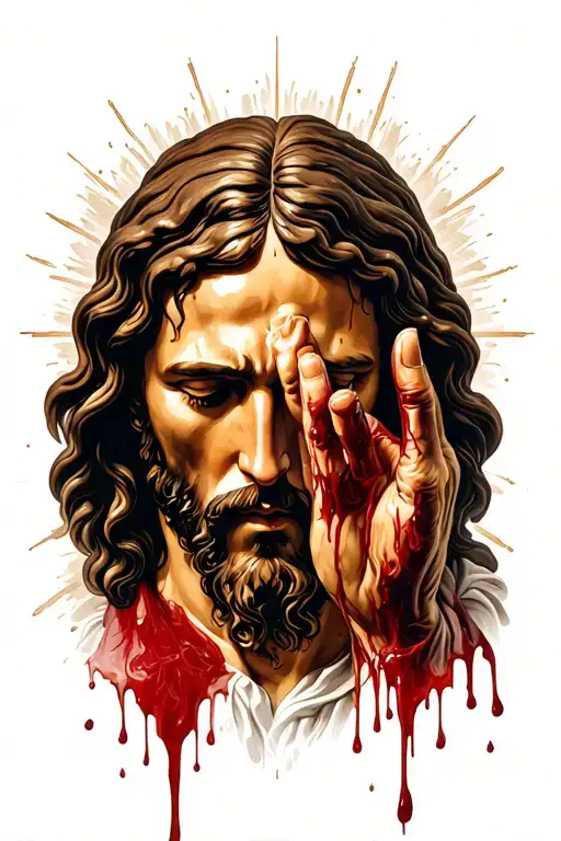 Jesus Hand With Blood