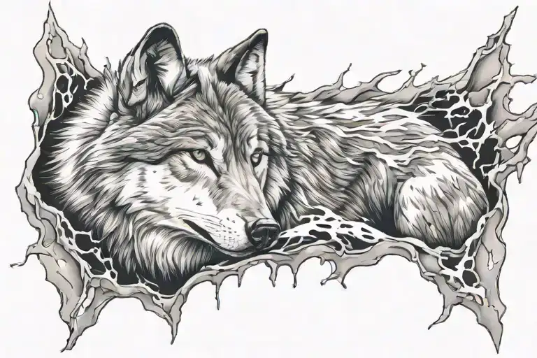 Wolf Coming Out Of The Wound