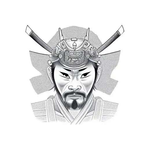 Samurai Outline For Shoulder