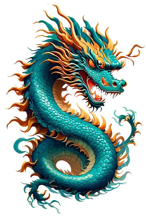 Chinese Dragon Intertwined Within