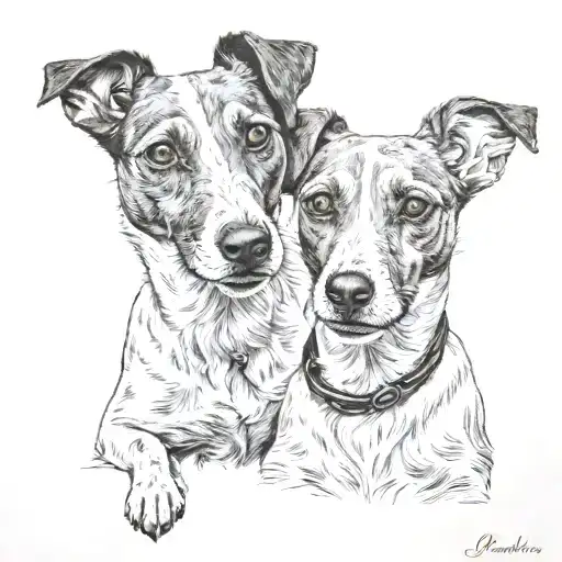 A Portrait Of My Two Jack Russell Terriers Faces