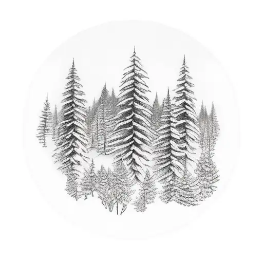 Forest Infront Of Mountains