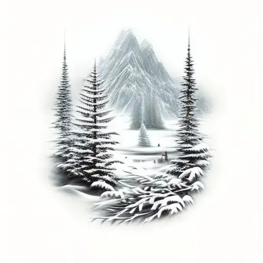 Forest Infront Of Mountains