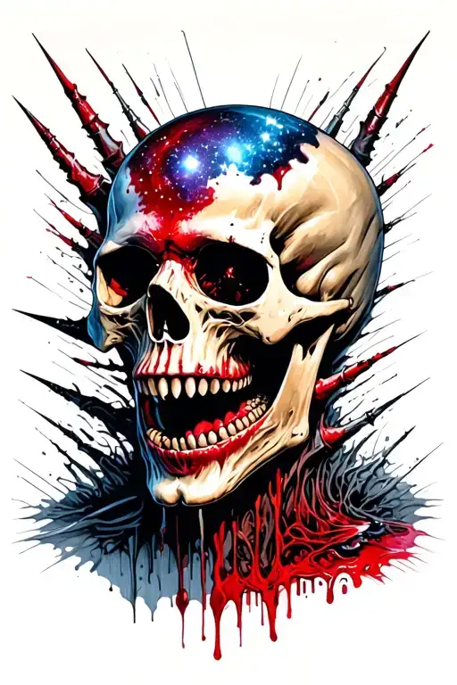 Horror Horror Schedule Skull Biomechanics Sharp Fangs Blood Cosmos Realism Language