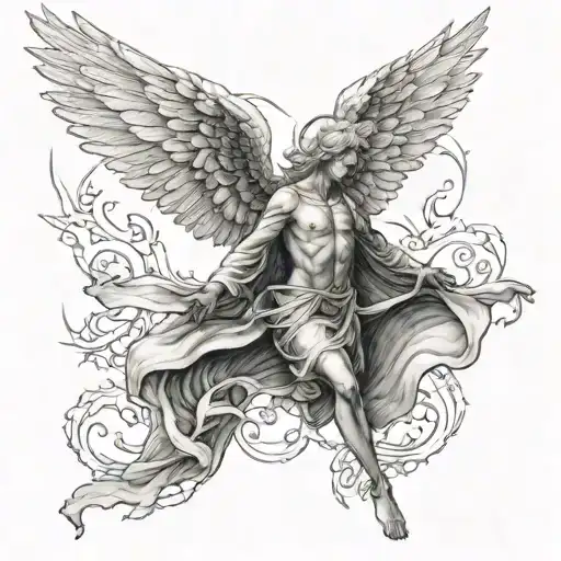 Winged Angel Falling Into The Void