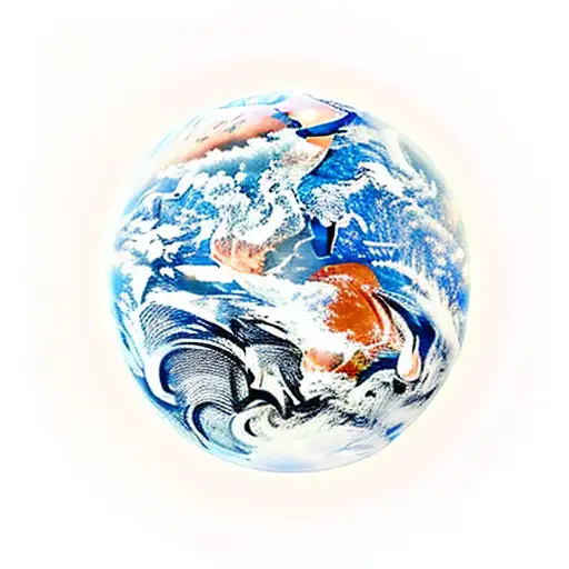 Couple Holding Hands Looking Down At Earth From Moon