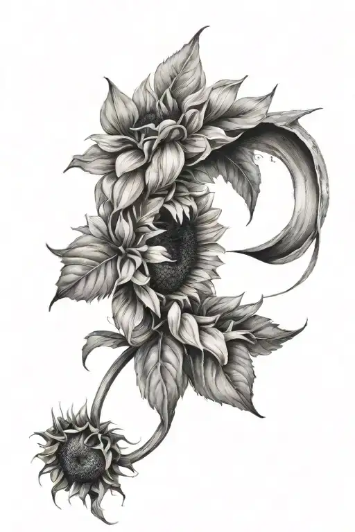 Sunflower Infinity Symbol Drawn