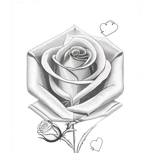 Ace Of Hearts Card And A Rose