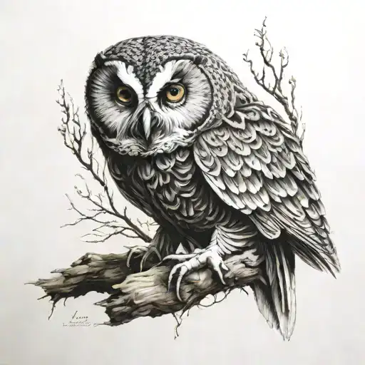 Skeleton Owl Sitting