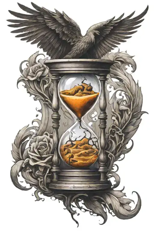 A Broken Hourglass That It Sands Creates A Phoenix