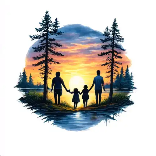Family Time Nature Scene