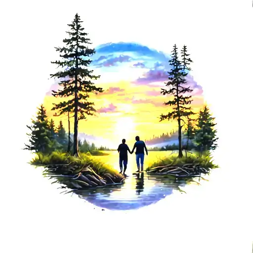 Family Time Nature Scene