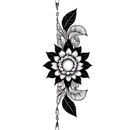 Feminine Mandala With Lotus Flow