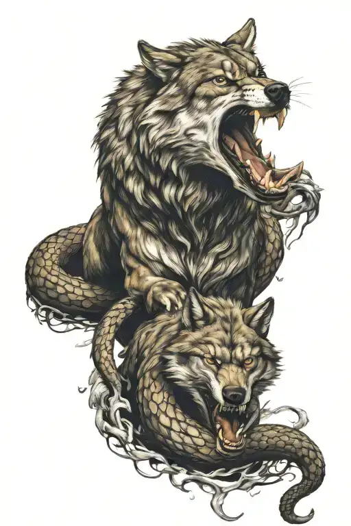 Wolf Fight Snake