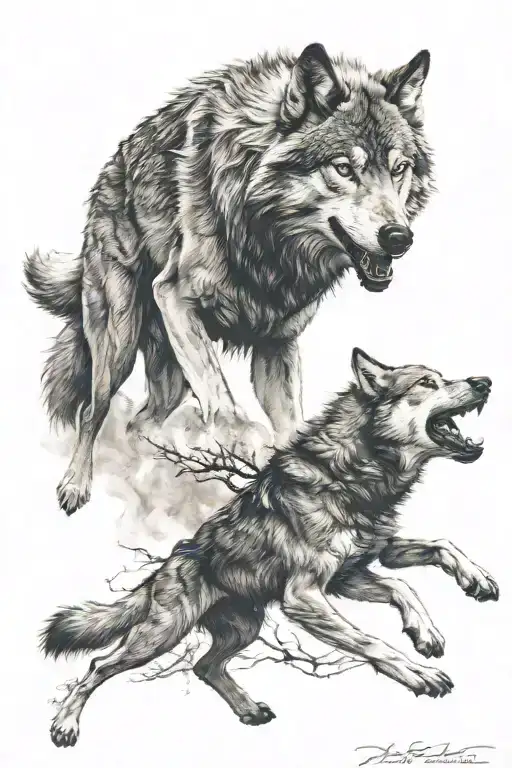 Wolf Chasing A Person