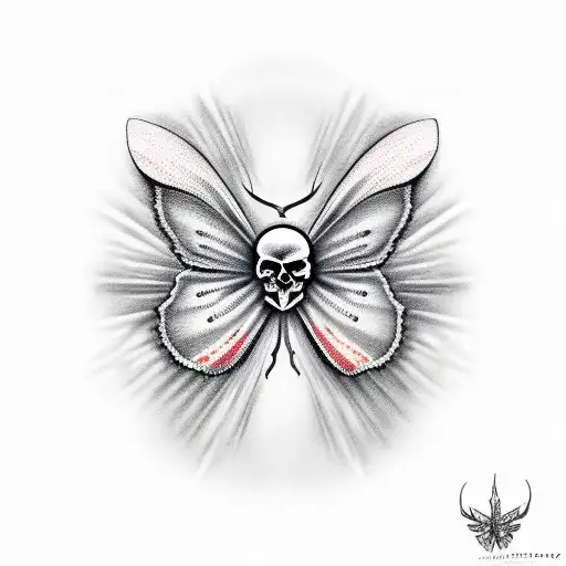 Moth With A Skull On The Back