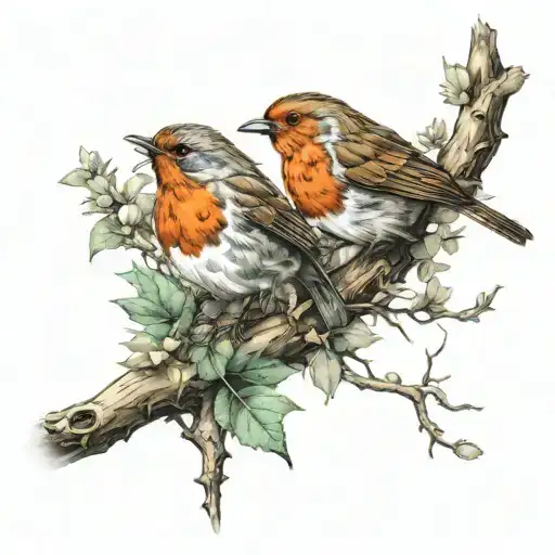 Qual And Robin On A Branch
