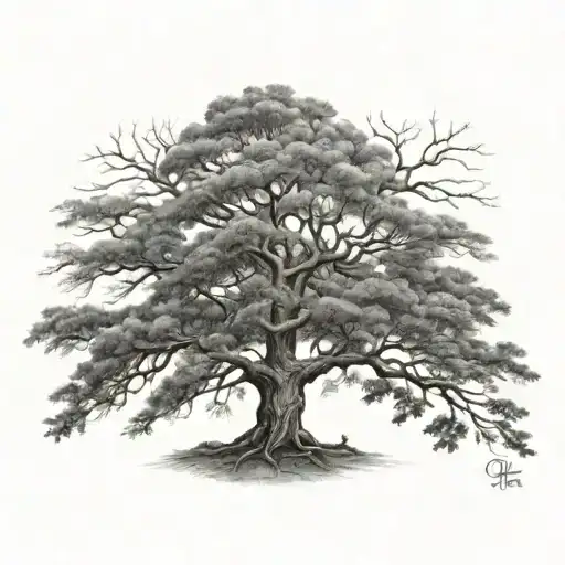 Tree Of Life Black And Grey