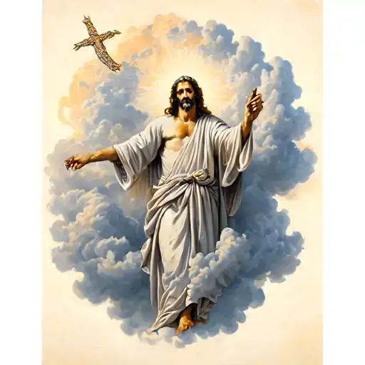 Biblical Elijah Surrounded By Clouds