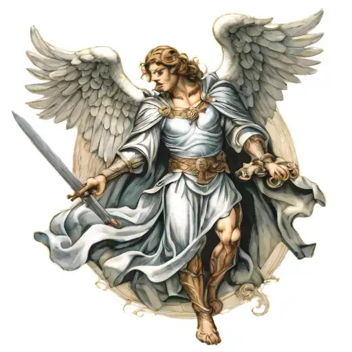 Archangel Gabriel Holding A Sword