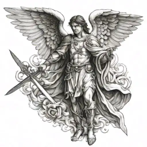 Archangel Gabriel Holding A Sword