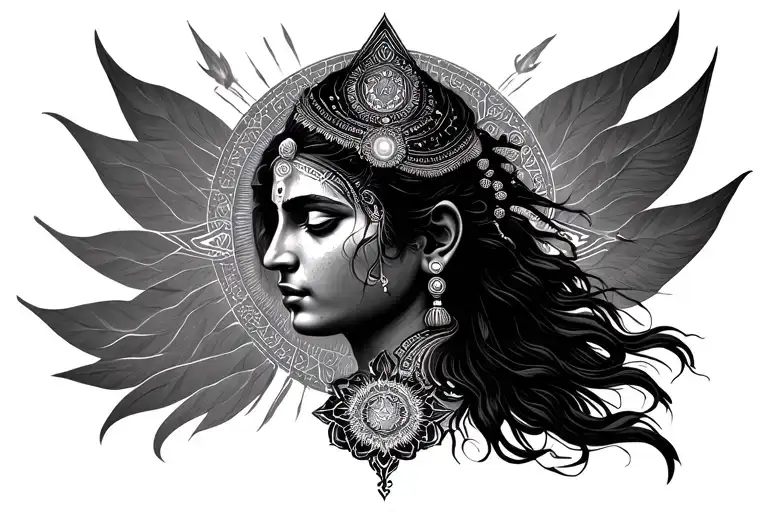 Chakra Hindu Mythology With Geomatric Tattoo For Forearm