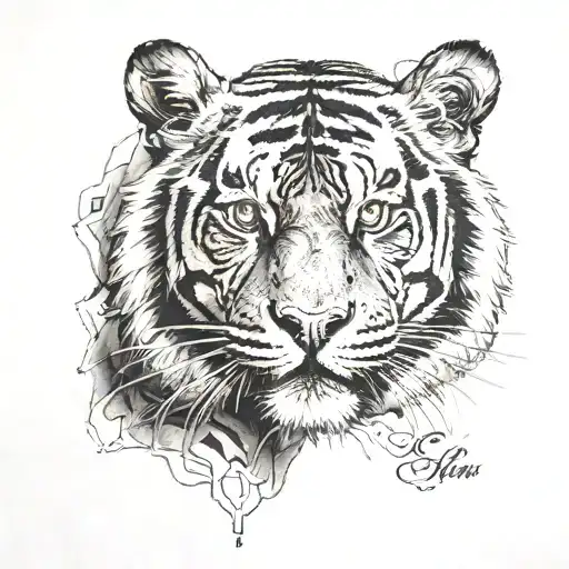 Tiger With The Letter C