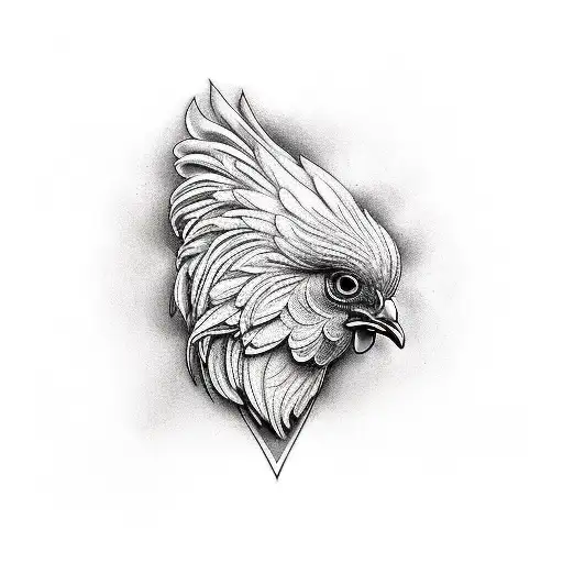 Chicken White With Black Points